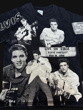 Rare vintage Elvis Presley Black Graphic Tee -